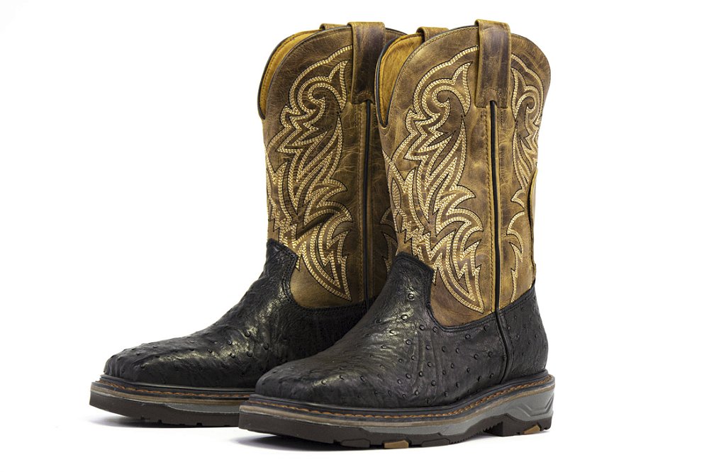 Bota Goyazes Exótica Avestruz Preto Dallas — foto 1