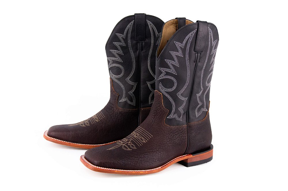 Bota Jácomo Cabeça Café / Napa Preto Bico Quadrado — foto 1