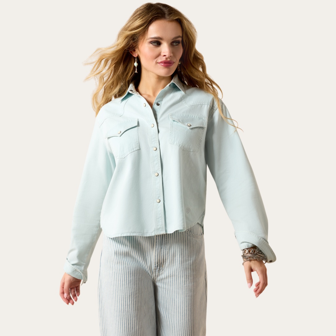 Camisa Feminina Ariat Asheville Snap Manga Longa Slim Fit 10071774 — foto 1