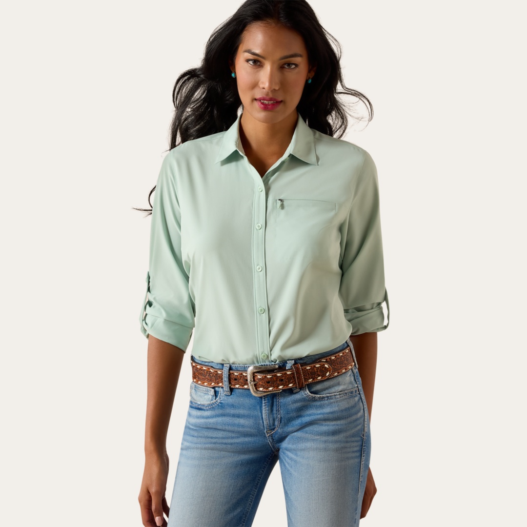 Camisa Western Feminina Ariat VentTEK Manga Longa Slim Fit 10071139 — foto 1