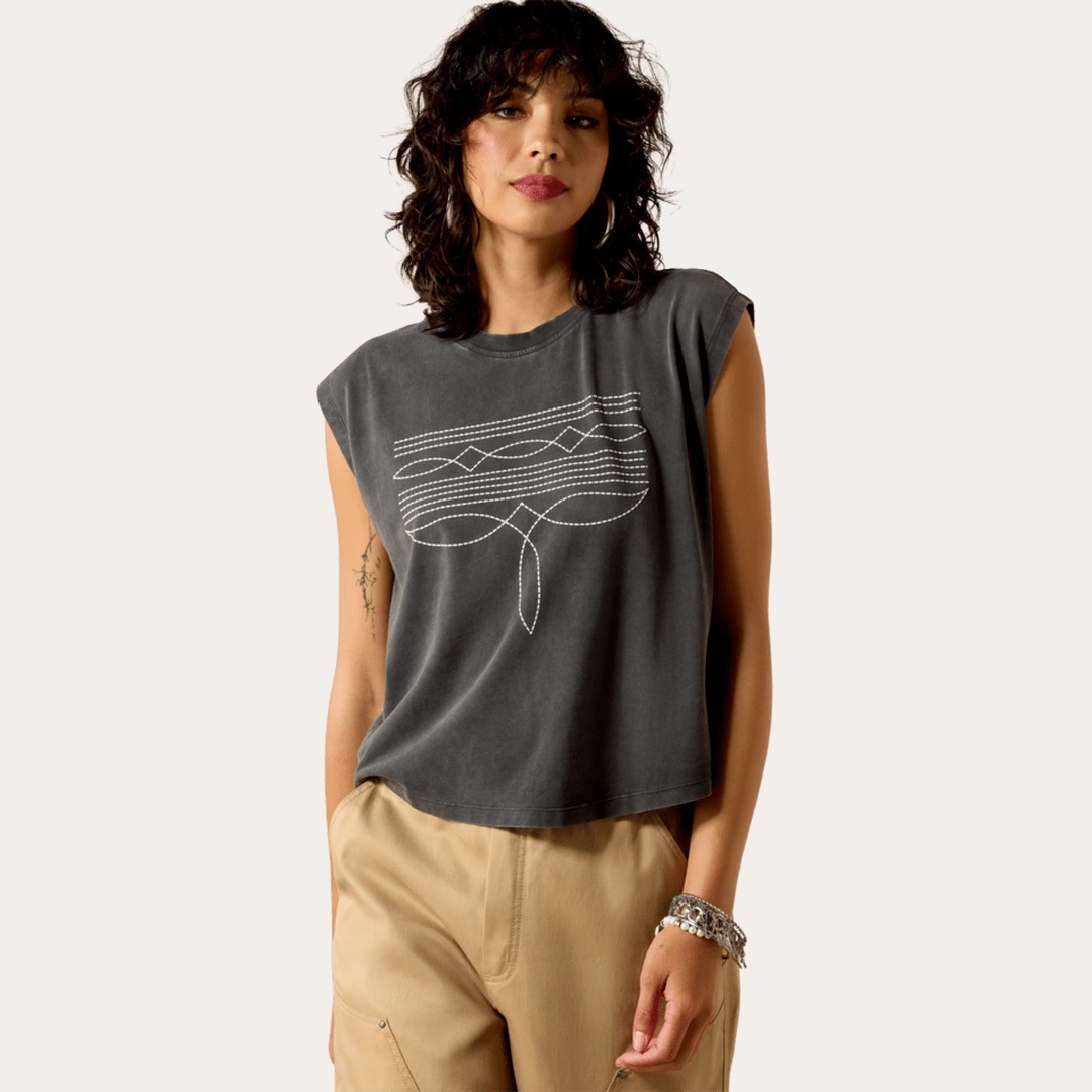 Regata Cropped Feminina Ariat Dallas Western Print 10071109 — foto 1