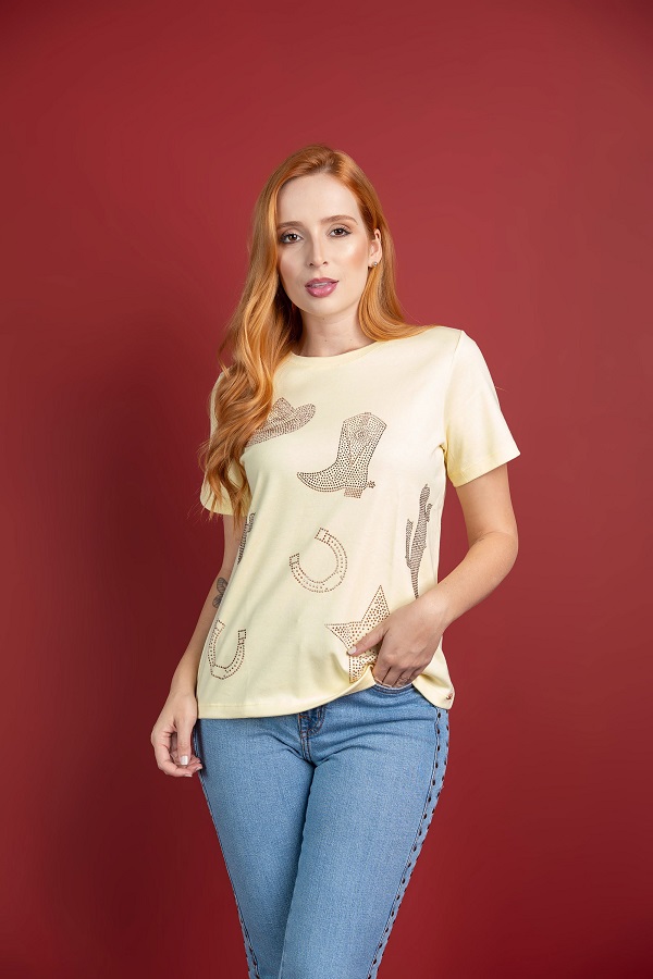T Shirt Miss Country Hats Amarelo Msc3292 — foto 1