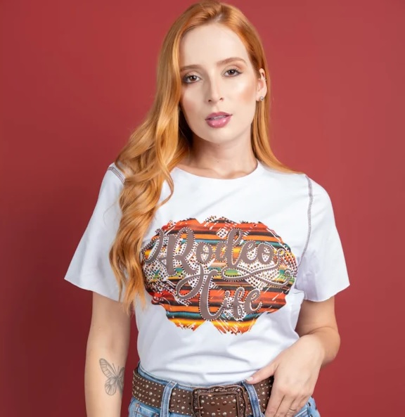 T Shirt Miss Country Rodeo Life Branco Msc3326 — foto 1