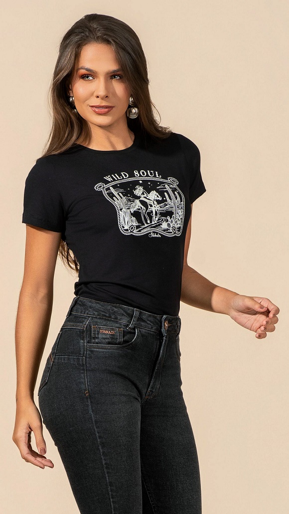 T Shirt Stabullos Preta Wild Soul Stb645A — foto 1