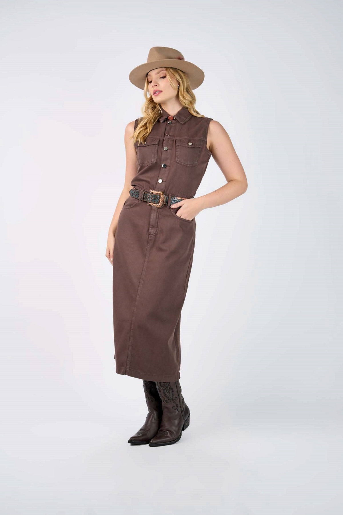Vestido Miss Country OAK Marrom Msc3399 — foto 1